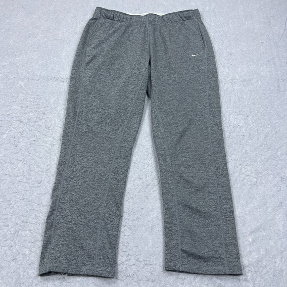 Nike Sweatpants Mens XL Gray Therma-Fit Ankle Zip Straight Fleece Training Pants - Picture 1 of 15